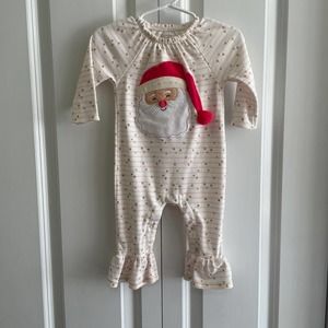 Mudpie Santa Christmas Romper